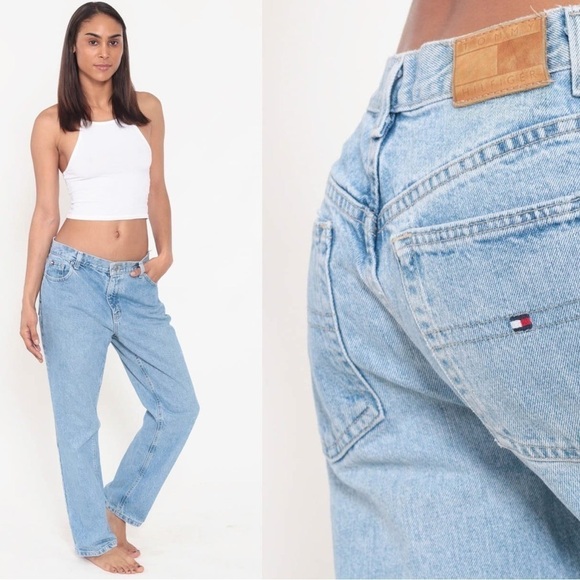Y2K Vintage Tommy Hilfiger Women’s Stretch Hipster Boot Jeans Size 8 Inseam 32” - Picture 1 of 11